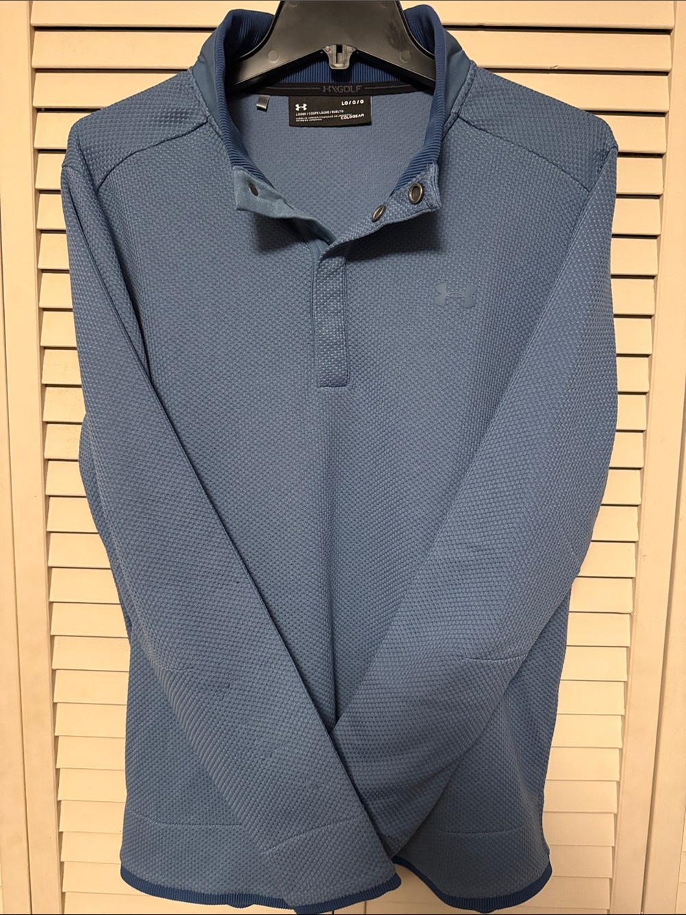 Under Armour Men’s Slate Blue Textured Snap-Front Pullover Coldgear